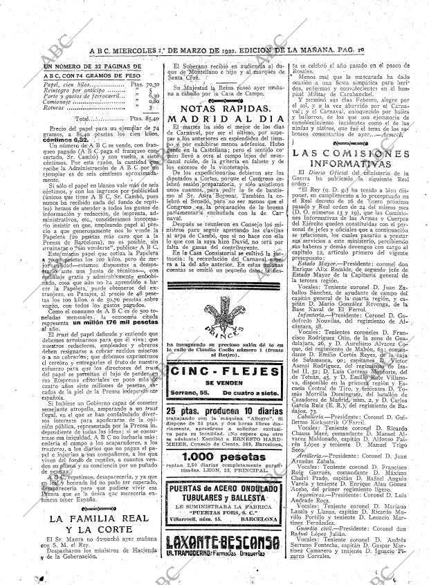 ABC MADRID 01-03-1922 página 10