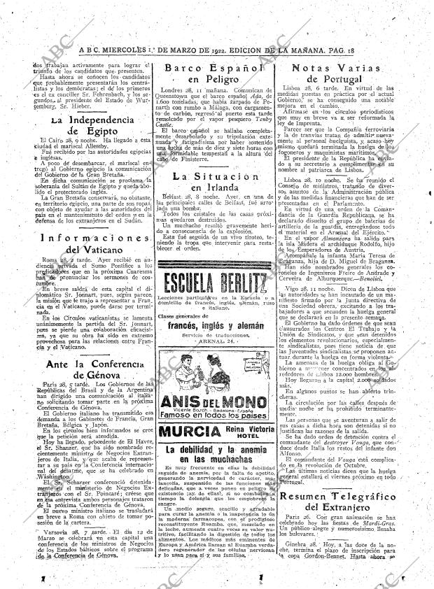 ABC MADRID 01-03-1922 página 18