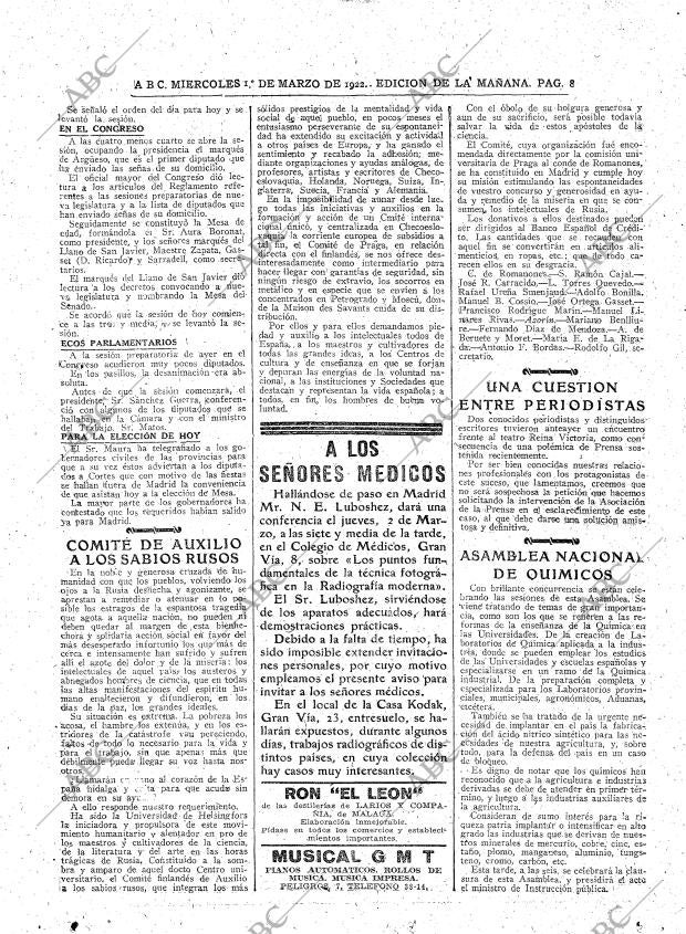 ABC MADRID 01-03-1922 página 8