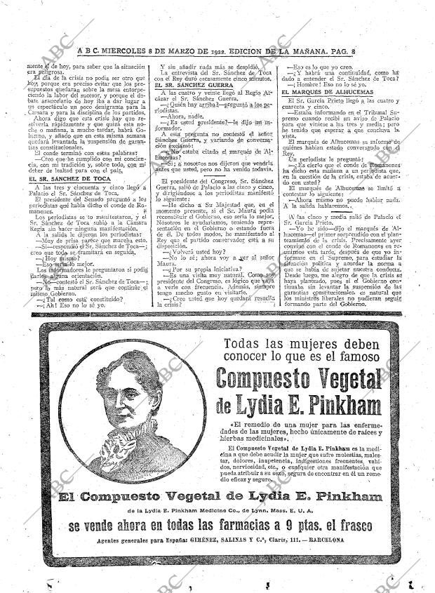 ABC MADRID 08-03-1922 página 8