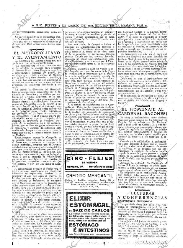 ABC MADRID 09-03-1922 página 14