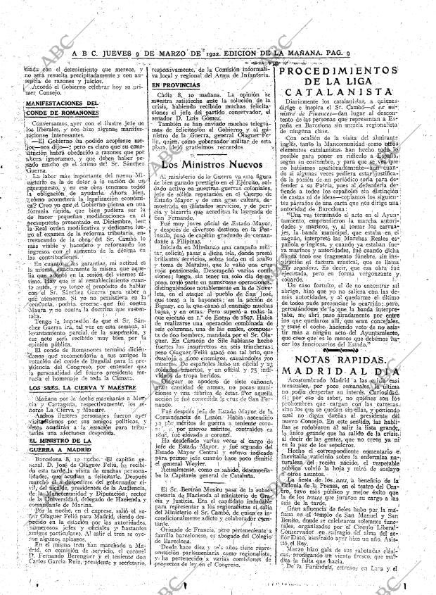 ABC MADRID 09-03-1922 página 9