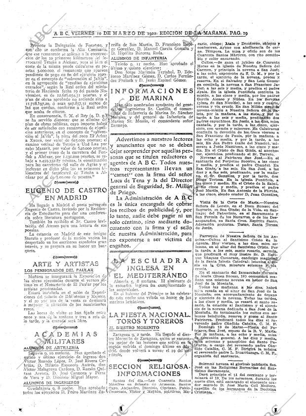 ABC MADRID 10-03-1922 página 19