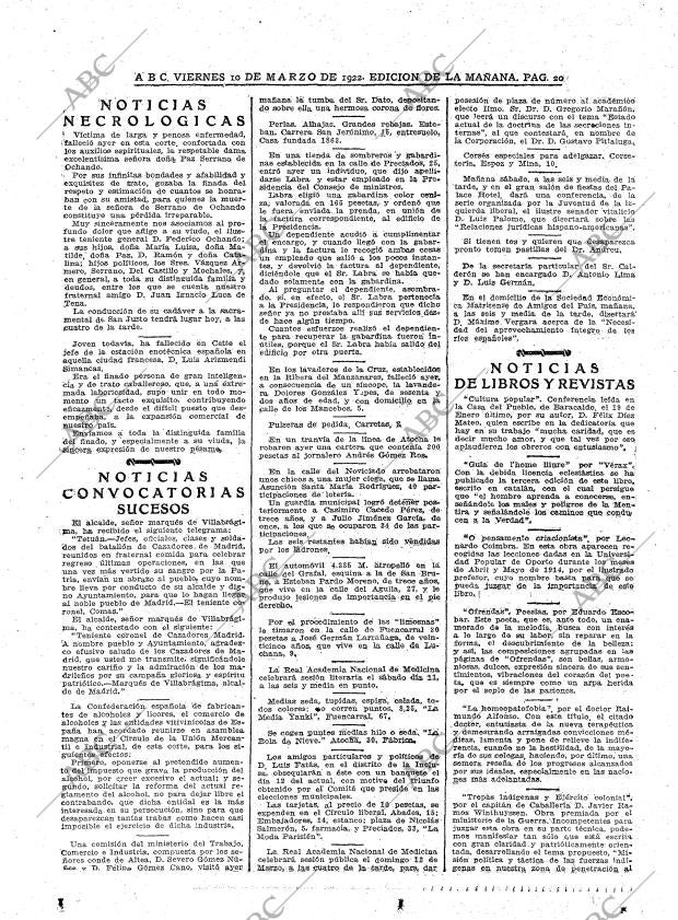 ABC MADRID 10-03-1922 página 20