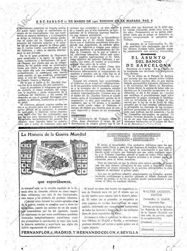 ABC MADRID 11-03-1922 página 8