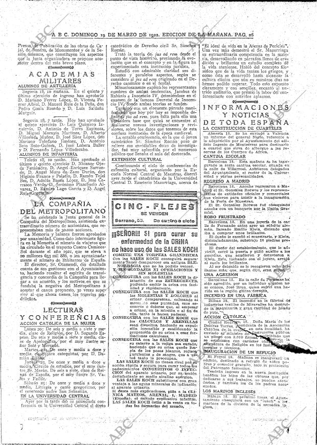 ABC MADRID 19-03-1922 página 26