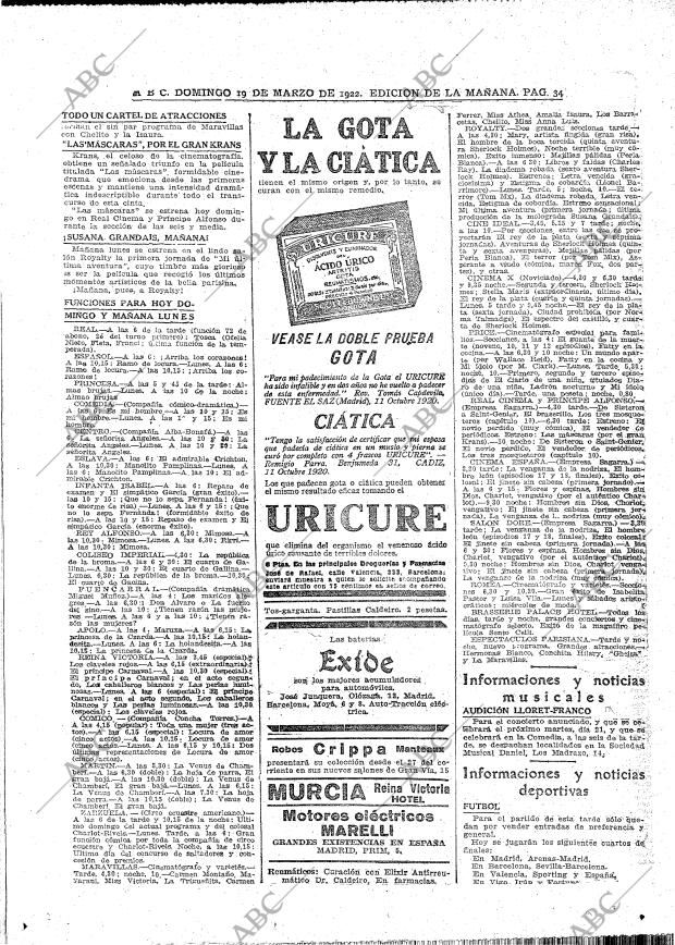 ABC MADRID 19-03-1922 página 34