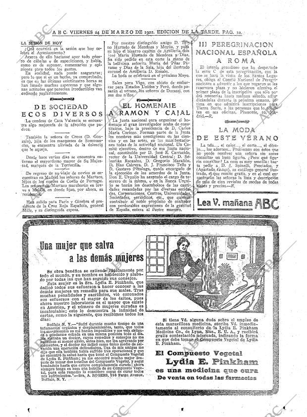 ABC MADRID 24-03-1922 página 12