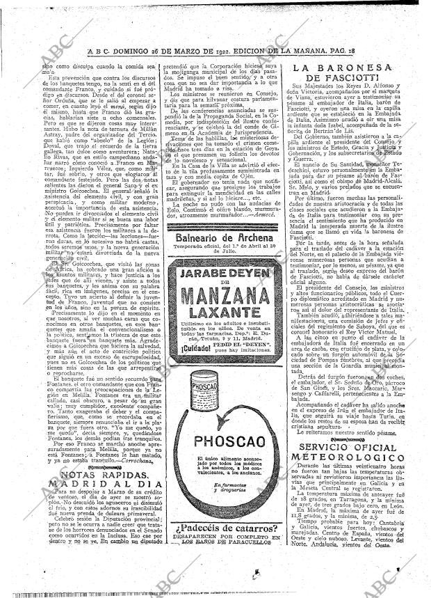 ABC MADRID 26-03-1922 página 18