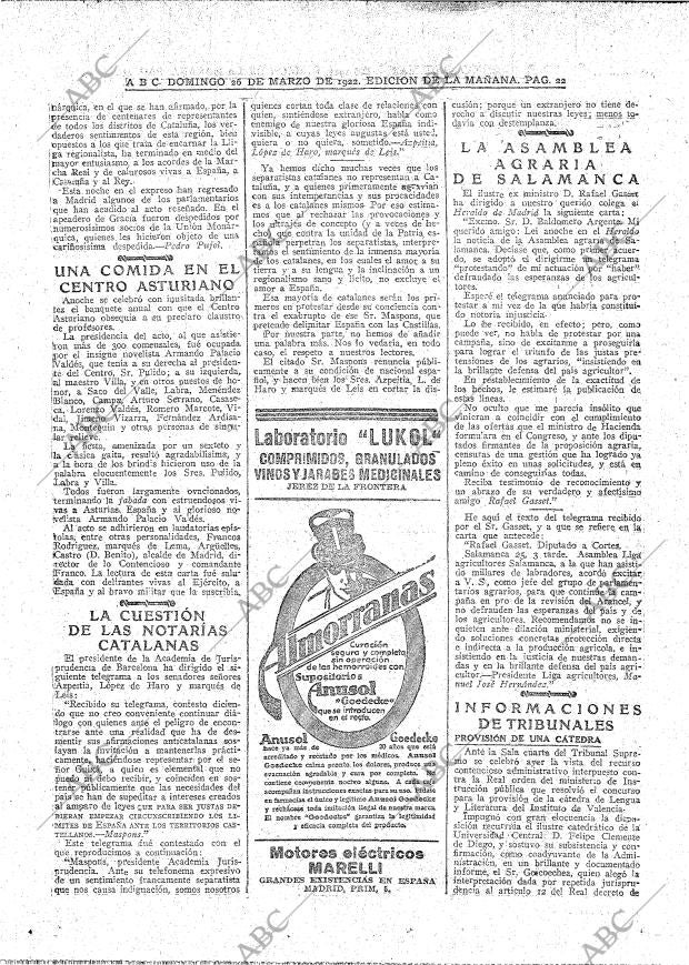 ABC MADRID 26-03-1922 página 22
