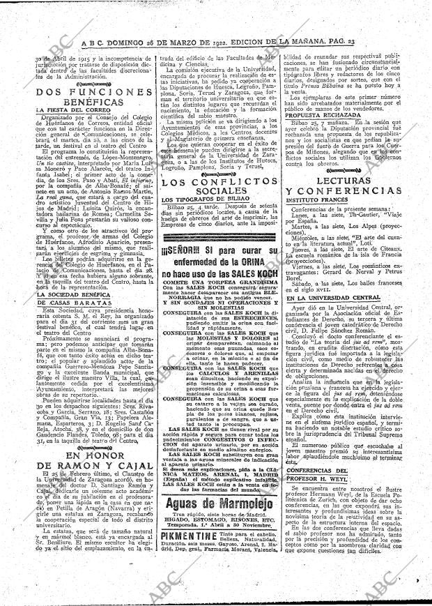 ABC MADRID 26-03-1922 página 23