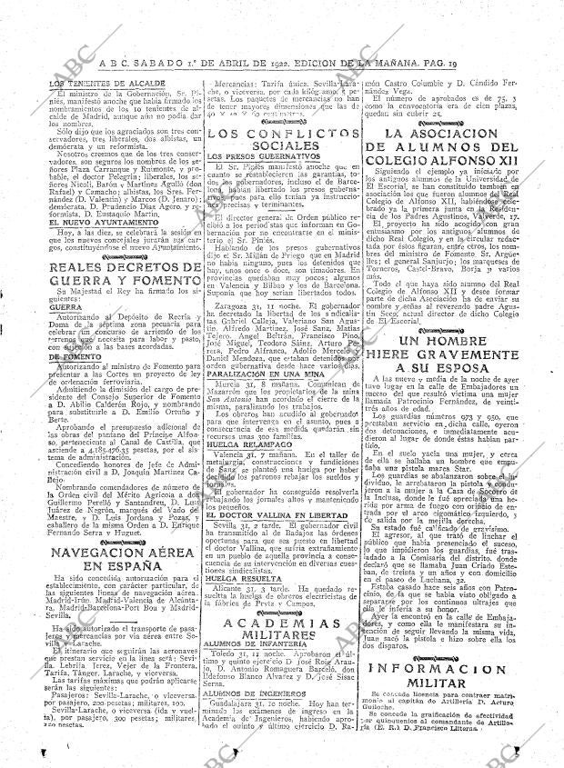 ABC MADRID 01-04-1922 página 19