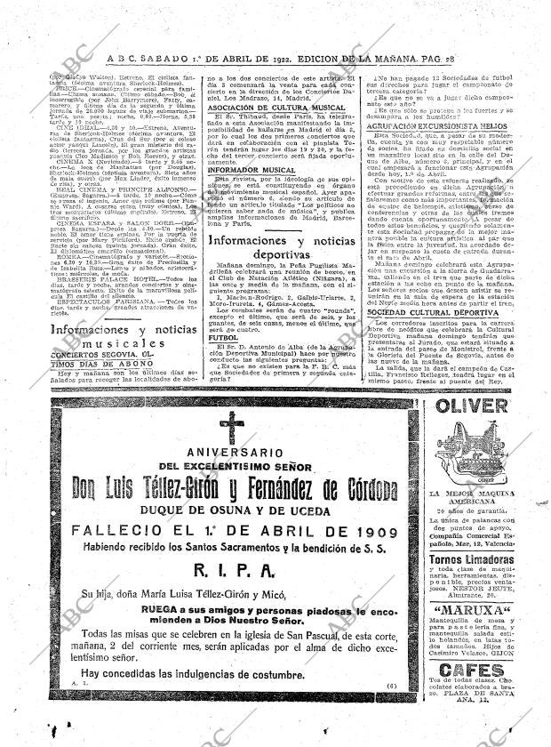 ABC MADRID 01-04-1922 página 28