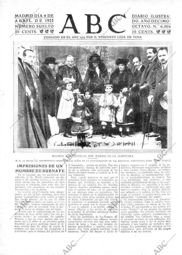 ABC MADRID 04-04-1922 página 1
