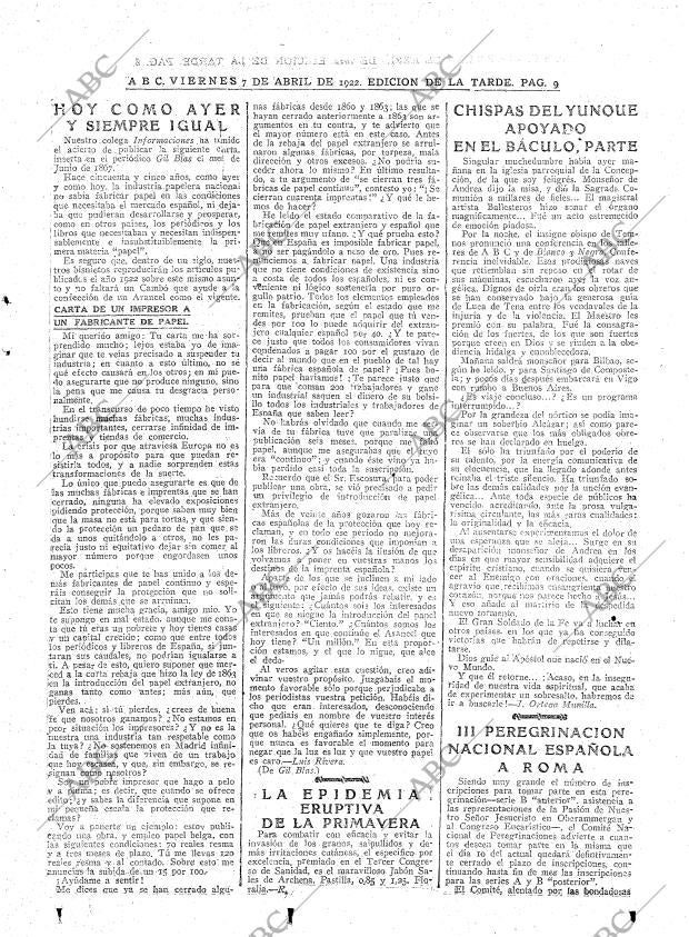 ABC MADRID 07-04-1922 página 9
