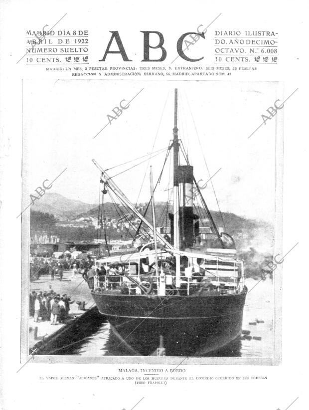 ABC MADRID 08-04-1922 página 1