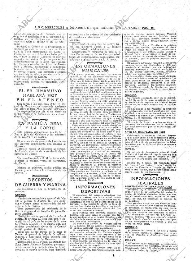 ABC MADRID 12-04-1922 página 16