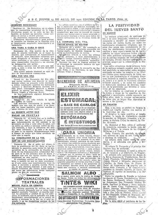 ABC MADRID 13-04-1922 página 16