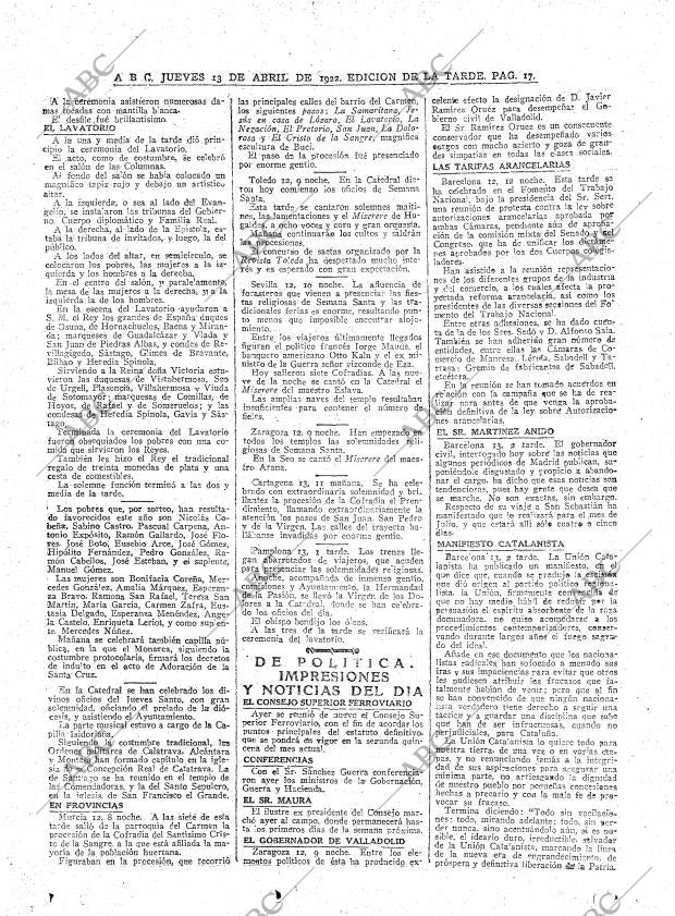 ABC MADRID 13-04-1922 página 17