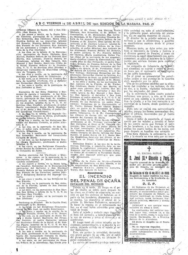 ABC MADRID 14-04-1922 página 16