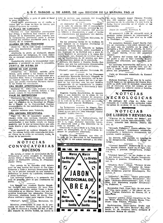 ABC MADRID 15-04-1922 página 18