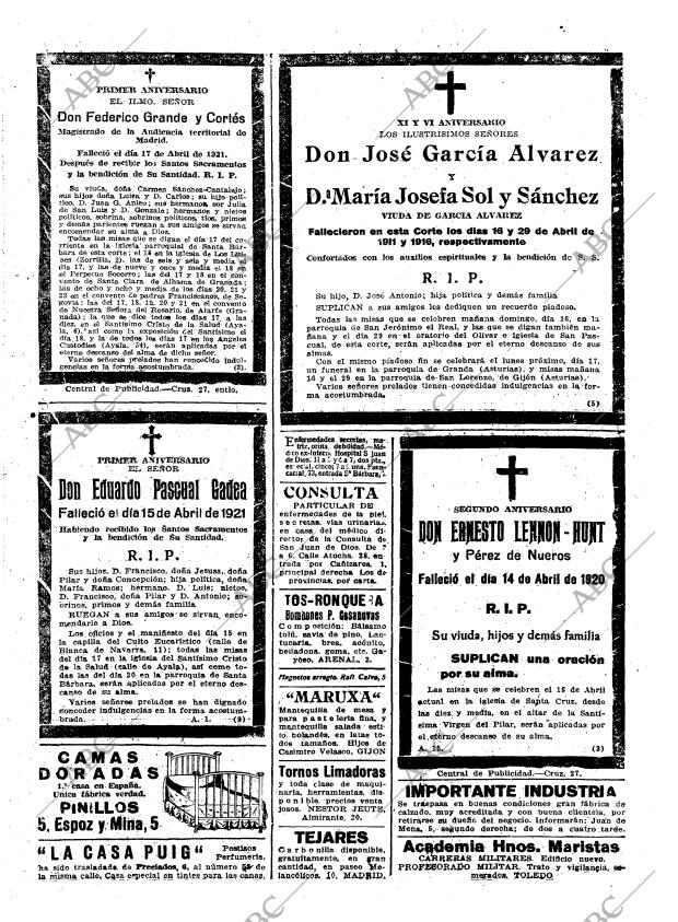 ABC MADRID 15-04-1922 página 26