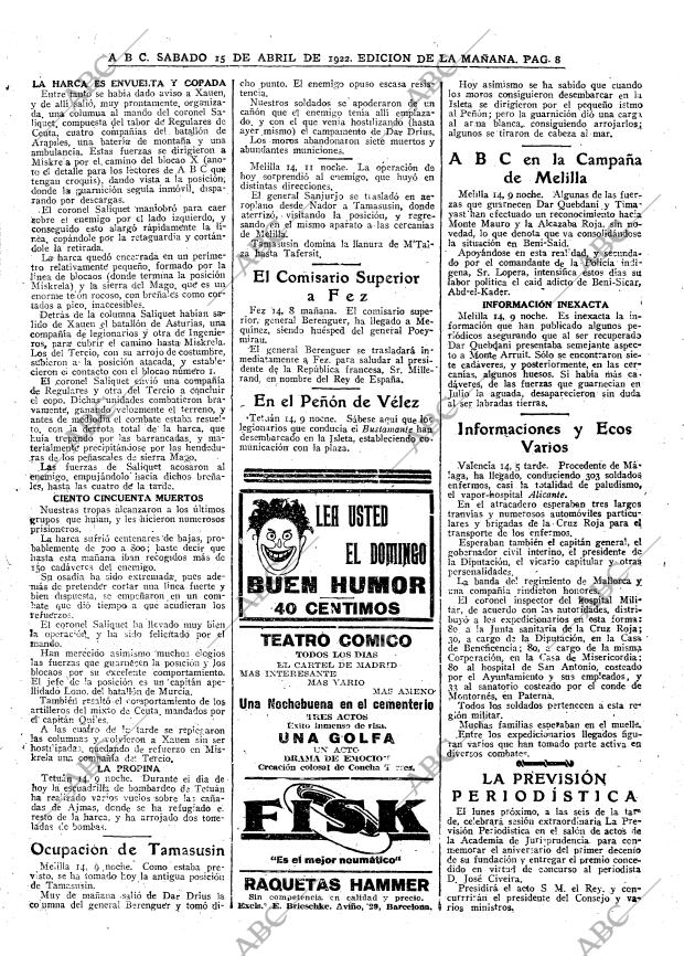 ABC MADRID 15-04-1922 página 8