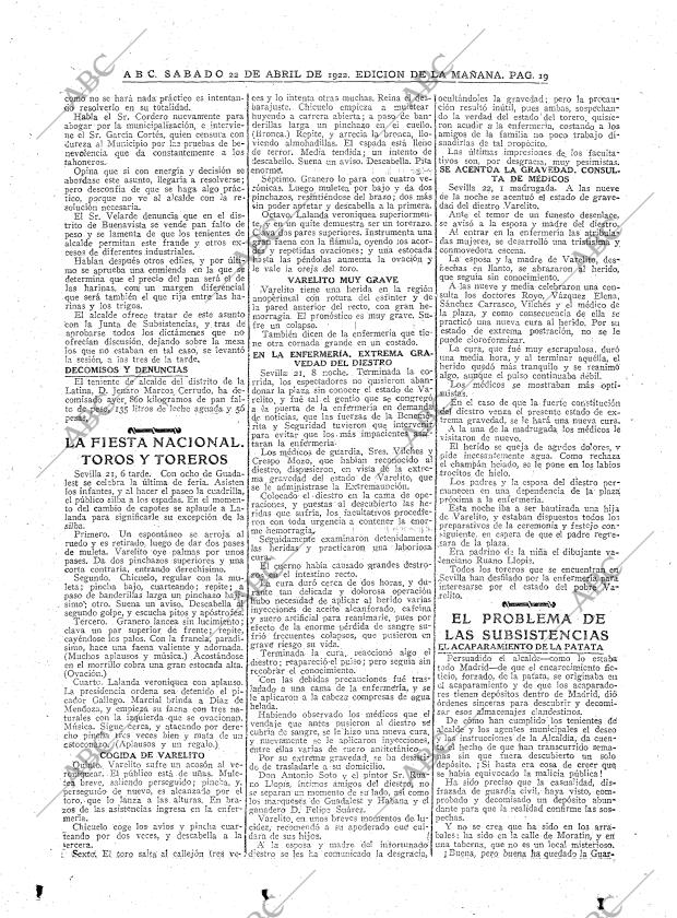 ABC MADRID 22-04-1922 página 19