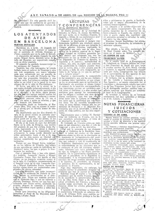 ABC MADRID 22-04-1922 página 20