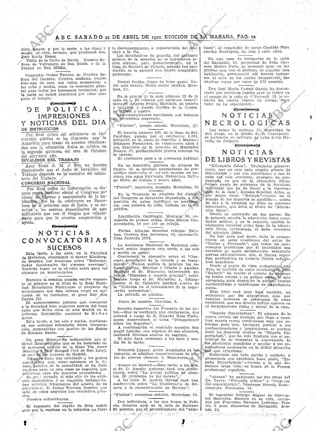 ABC MADRID 22-04-1922 página 22