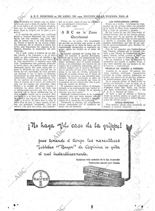 ABC MADRID 23-04-1922 página 16