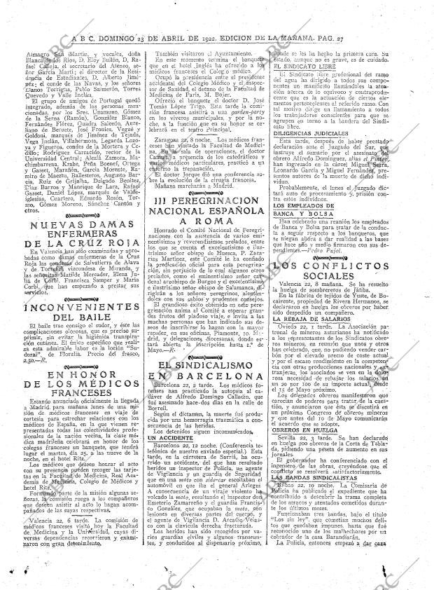 ABC MADRID 23-04-1922 página 27