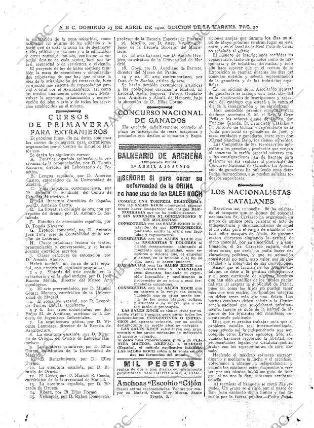 ABC MADRID 23-04-1922 página 30