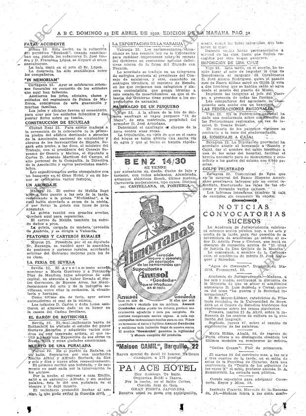 ABC MADRID 23-04-1922 página 32