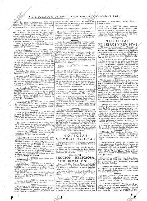 ABC MADRID 23-04-1922 página 33