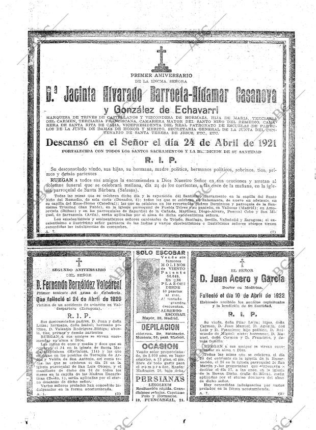 ABC MADRID 23-04-1922 página 40