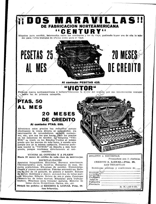 BLANCO Y NEGRO MADRID 23-04-1922 página 5