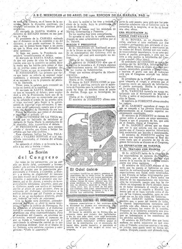 ABC MADRID 26-04-1922 página 12