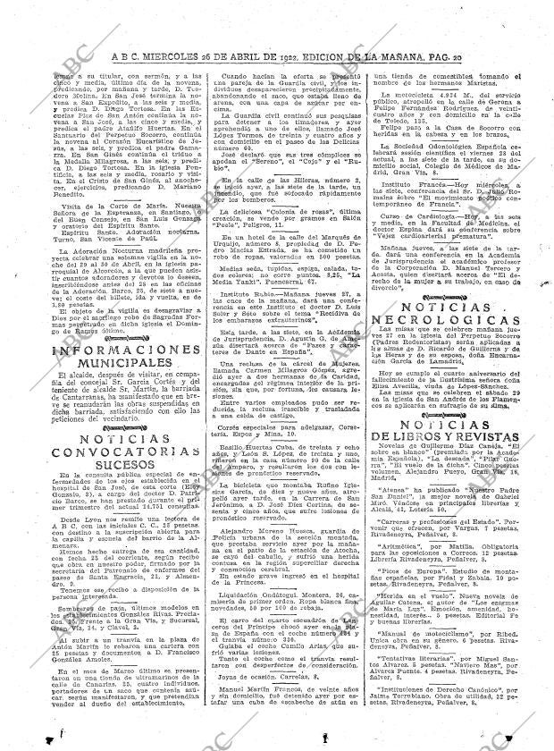 ABC MADRID 26-04-1922 página 20