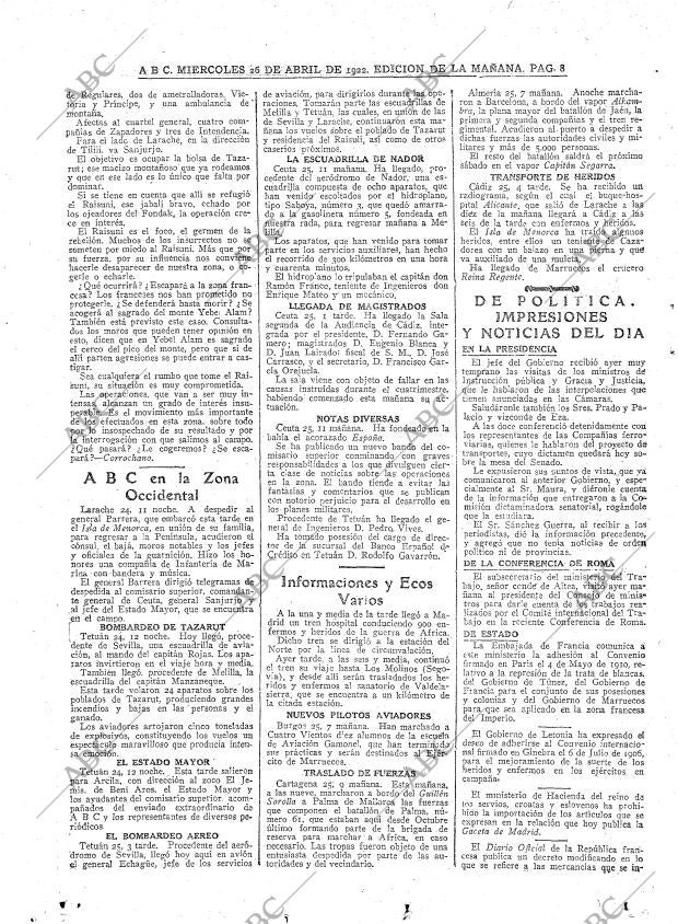 ABC MADRID 26-04-1922 página 8