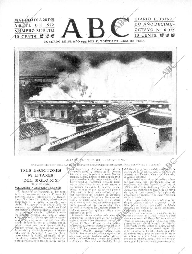 ABC MADRID 28-04-1922 página 1