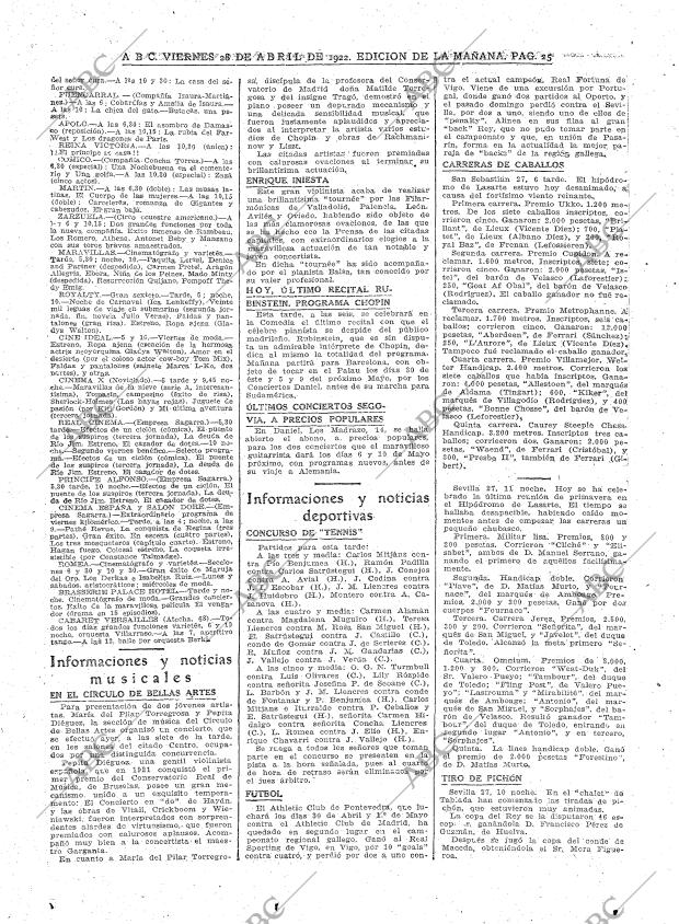 ABC MADRID 28-04-1922 página 25
