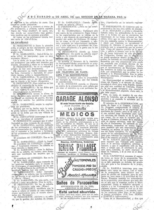 ABC MADRID 29-04-1922 página 12