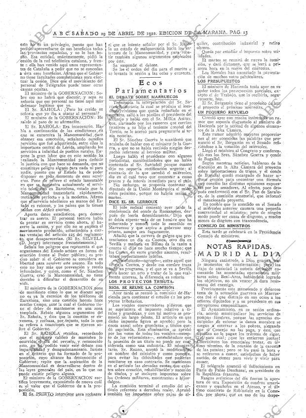 ABC MADRID 29-04-1922 página 13