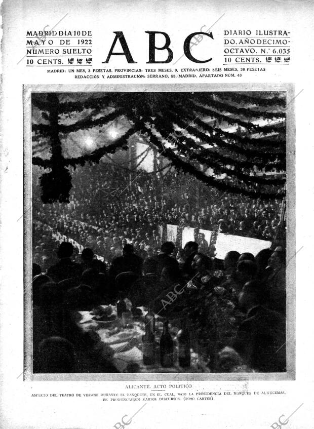 ABC MADRID 10-05-1922 página 1