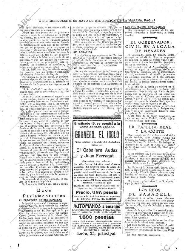 ABC MADRID 10-05-1922 página 16