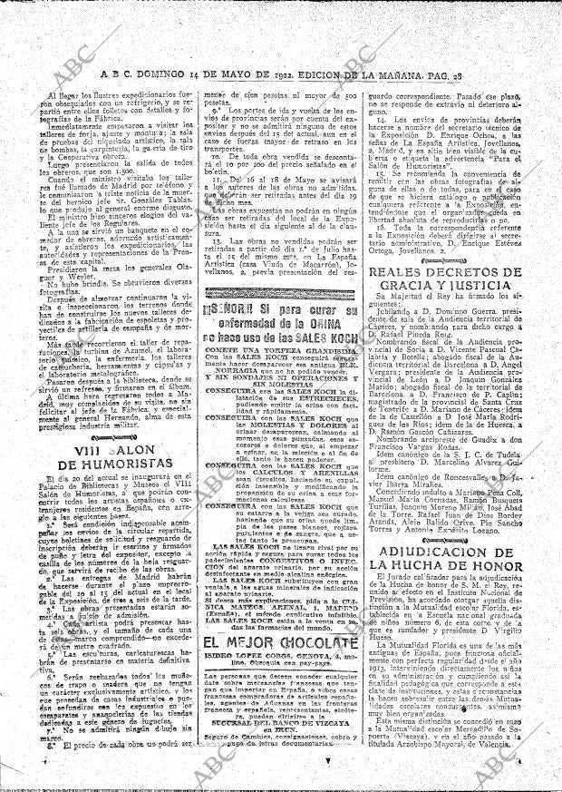 ABC MADRID 14-05-1922 página 28