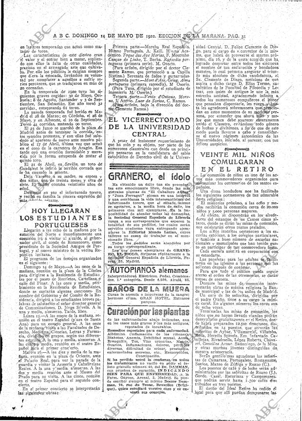 ABC MADRID 14-05-1922 página 31