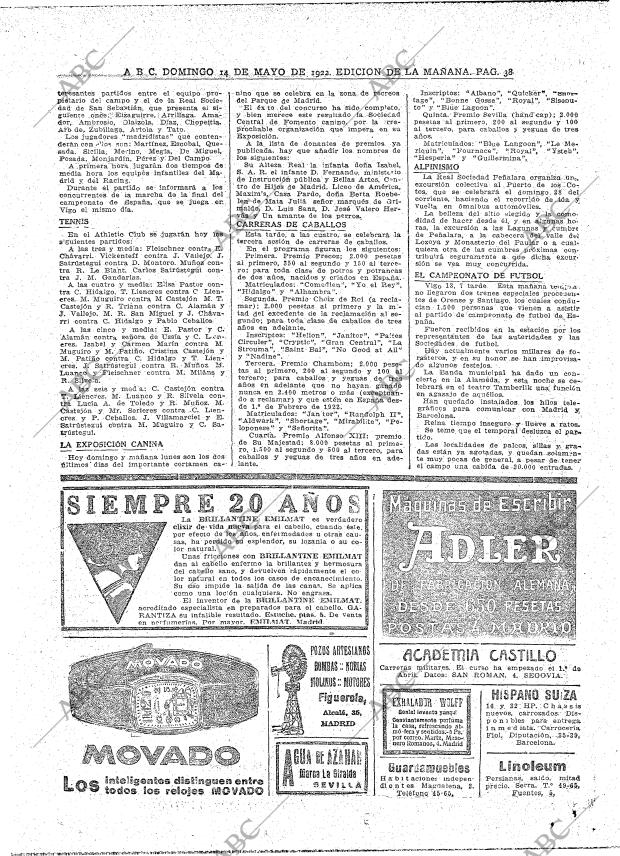 ABC MADRID 14-05-1922 página 38