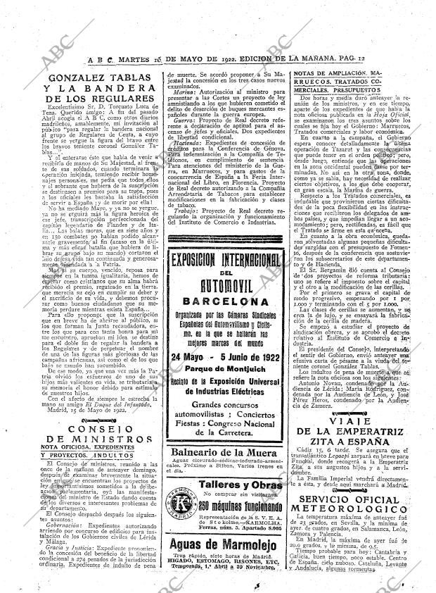 ABC MADRID 16-05-1922 página 12